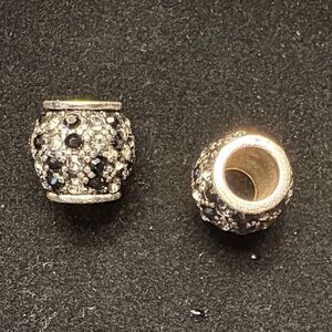 Elegant Silver and Black Beaded Charm - 2 available